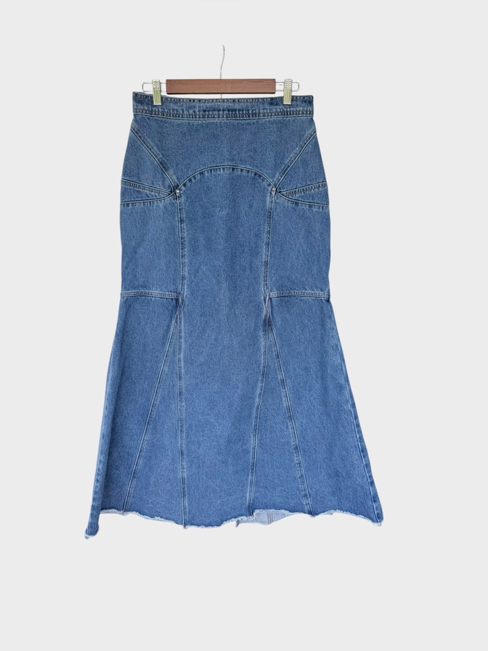 Natural Life Fitted Cotton Denim Maxi Skirt size 10